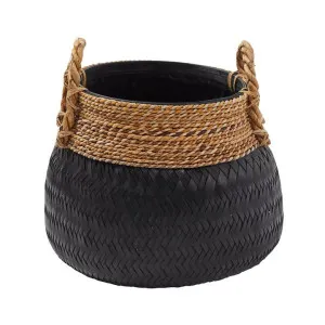 Bambu Rattan Basket, Black by Amalfi, a Baskets & Boxes for sale on Style Sourcebook