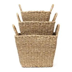 Berkley 3 Piece Seagrass Square Basket Set by Wicka, a Baskets & Boxes for sale on Style Sourcebook