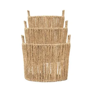 Naxos 3 Piece Seagrass Round Basket Set by Wicka, a Baskets & Boxes for sale on Style Sourcebook