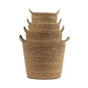 Bromley 4 Piece Seagrass Round Basket Set by Wicka, a Baskets & Boxes for sale on Style Sourcebook