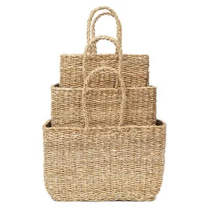 Haymarket 3 Piece Seagrass Tote Basket Set by Wicka, a Baskets & Boxes for sale on Style Sourcebook
