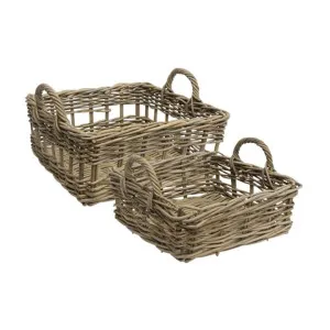 Grove 2 Piece Rattan Square Storage Basket Set by French Country Collection, a Baskets & Boxes for sale on Style Sourcebook