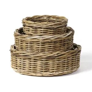 Waldorf 3 Piece Cane Round Basket Set by Wicka, a Baskets & Boxes for sale on Style Sourcebook