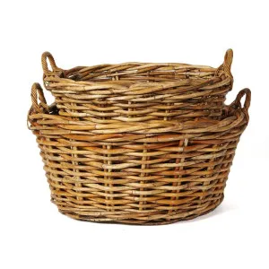 Edgewater 2 Piece Heavy Duty Cane Oval Basket Set by Wicka, a Baskets & Boxes for sale on Style Sourcebook