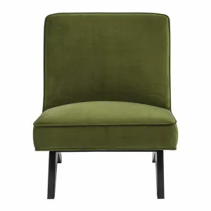 Martyn Velvet Fabric Slipper Chair, Olive by Cozy Lighting & Living, a Chairs for sale on Style Sourcebook