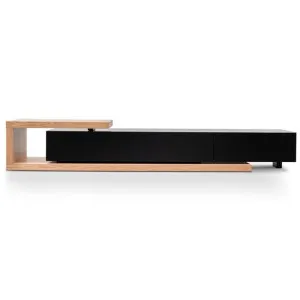 Dwell Extendable TV Entertainment Unit - Natural Oak - Black matt by Interior Secrets - AfterPay Available by Interior Secrets, a Entertainment Units & TV Stands for sale on Style Sourcebook