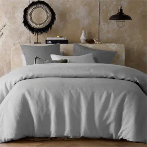 Vintage Design Homewares Hemp Silver Quilt Cover Set by null, a Quilt Covers for sale on Style Sourcebook