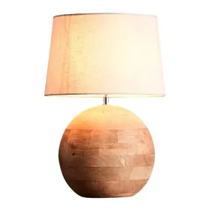 Boule Wood Base Table Lamp, Small by Zaffero, a Table & Bedside Lamps for sale on Style Sourcebook