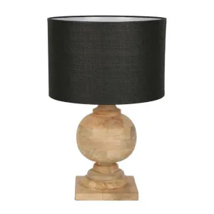 Coach Timber Base Table Lamp, Natural / Black by Emac & Lawton, a Table & Bedside Lamps for sale on Style Sourcebook