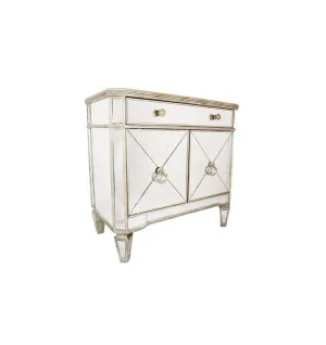 Antique Mirrored Cabinet with 1 Drawer and 2 Door 74cm x 76cm by Luxe Mirrors, a Cabinets, Chests for sale on Style Sourcebook