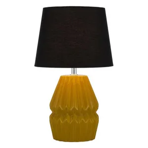 Greet Ceramic Base Table Lamp, Black / Butterscotch by Telbix, a Table & Bedside Lamps for sale on Style Sourcebook