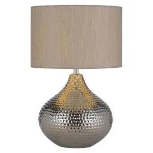 Hanoi Ceramic Base Table Lamp, Silver by Telbix, a Table & Bedside Lamps for sale on Style Sourcebook