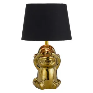 Misaru Ceramic Base Table Lamp, Black / Gold by Telbix, a Table & Bedside Lamps for sale on Style Sourcebook