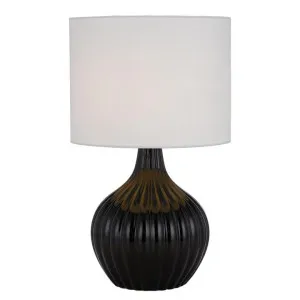 Nord Ceramic Base Table Lamp, White / Black by Telbix, a Table & Bedside Lamps for sale on Style Sourcebook