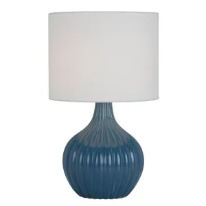 Nord Ceramic Base Table Lamp, White / Blue by Telbix, a Table & Bedside Lamps for sale on Style Sourcebook