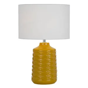 Agra Ceramic Base Table Lamp, White / Butterscotch by Telbix, a Table & Bedside Lamps for sale on Style Sourcebook