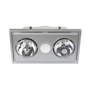Midas Duo Bathroom Heater with Exhaust and LED Light, Silver by Mercator, a Exhaust Fans for sale on Style Sourcebook