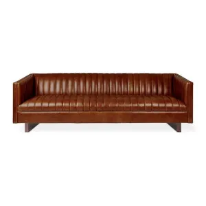 Wallace Leather Sofa, 3 Seater, Saddle Brown by Gus, a Sofas for sale on Style Sourcebook