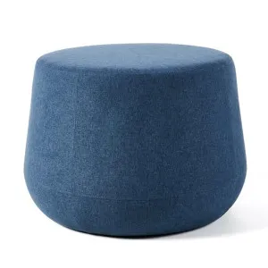 Pippa Fabric Round Ottoman, Small, Navy by M Co Living, a Ottomans for sale on Style Sourcebook