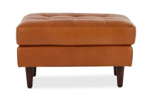 Draper Leather Ottoman, Ranch Tan, by Lounge Lovers by Lounge Lovers, a Ottomans for sale on Style Sourcebook