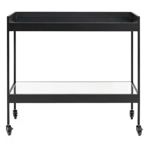Fenton Iron & Mirror Bar Cart, Black by Cozy Lighting & Living, a Sideboards, Buffets & Trolleys for sale on Style Sourcebook
