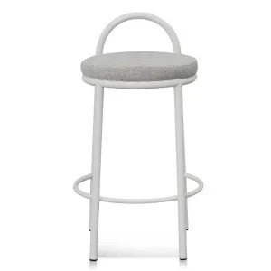 Anzio Boucle Fabric & Steel Counter Stool, Set of 2, Light Grey / White by Conception Living, a Bar Stools for sale on Style Sourcebook