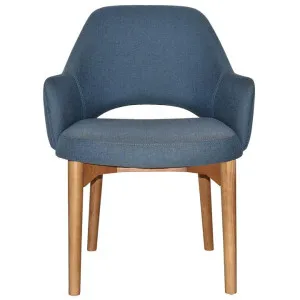 Albury Commercial Grade Gravity Fabric Tub Chair, Timber Leg, Denim / Light Oak by Eagle Furn, a Chairs for sale on Style Sourcebook