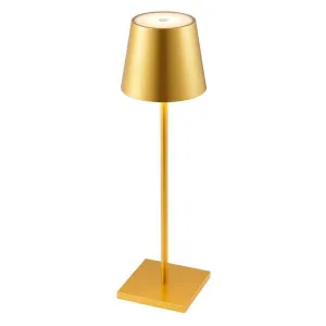 Clio IP54 Indoor / Outdoor Rechargeable LED Touch Table Lamp, Gold by Telbix, a Table & Bedside Lamps for sale on Style Sourcebook