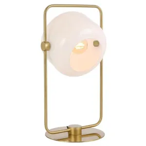 Rocha Iron & Glass Table Lamp, Antique Gold / Opal by Telbix, a Table & Bedside Lamps for sale on Style Sourcebook