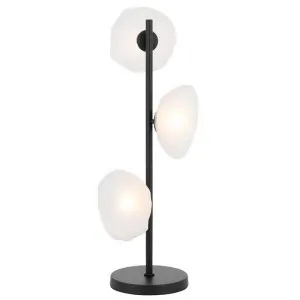 Zecca Iron & Glass Table Lamp, Black / Opal by Telbix, a Table & Bedside Lamps for sale on Style Sourcebook