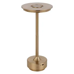 Zico IP43 Indoor / Outdoor Rechargeable LED Touch Table Lamp, CCT, Antique Gold by Telbix, a Table & Bedside Lamps for sale on Style Sourcebook