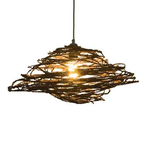 Nest Hanging Pendant Light - Small -Brown by Hermon Hermon Lighting, a Pendant Lighting for sale on Style Sourcebook