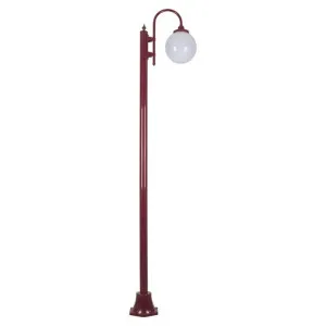 Lisbon Italian Made IP43 Exterior Down Post Light, 1 Light, Style A, 228cm, Burgundy by Domus Lighting, a Lanterns for sale on Style Sourcebook