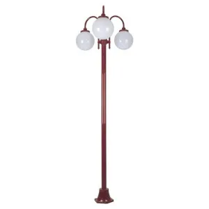 Lisbon Italian Made IP43 Exterior Down Post Light, 3 Light, Style A, 238cm, Burgundy by Domus Lighting, a Lanterns for sale on Style Sourcebook