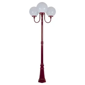 Lisbon Italian Made IP43 Exterior Up Post Light, 3 Light, Style B, 225cm, Burgundy by Domus Lighting, a Lanterns for sale on Style Sourcebook
