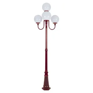 Lisbon Italian Made IP44 Exterior Up Post Light, 4 Light, Style A, 250cm, Burgundy by Domus Lighting, a Lanterns for sale on Style Sourcebook