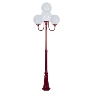 Lisbon Italian Made IP44 Exterior Up Post Light, 4 Light, Style B, 250cm, Burgundy by Domus Lighting, a Lanterns for sale on Style Sourcebook
