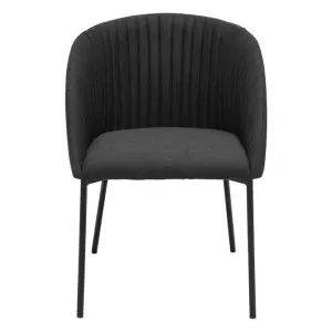 Yates Fabric Carver Dining Chair, Black by Cozy Lighting & Living, a Dining Chairs for sale on Style Sourcebook