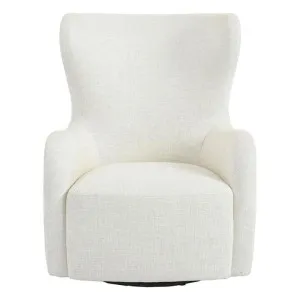 Aaron Linen Fabric Swivel Wing Back Armchair, Oatmeal by Cozy Lighting & Living, a Chairs for sale on Style Sourcebook