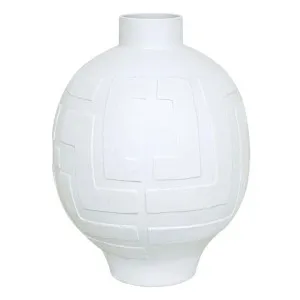 Pandora Greek Key Ceramic Vase, Large by Cozy Lighting & Living, a Vases & Jars for sale on Style Sourcebook