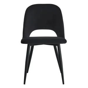 Asta Velvet Fabric Dining Chair, Set of 2, Black / Black by Room Life, a Dining Chairs for sale on Style Sourcebook