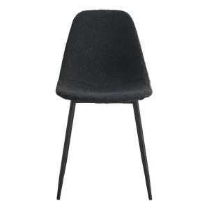 Luca Boucle Fabric Dining Chair, Set of 2, Charcoal / Black by Room Life, a Dining Chairs for sale on Style Sourcebook