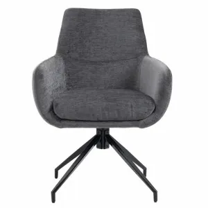 Conor Fabric Swivel Dining Armchair, Anthracite by Charming Living, a Dining Chairs for sale on Style Sourcebook