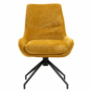 Conor Fabric Swivel Dining Chair, Mustard by Charming Living, a Dining Chairs for sale on Style Sourcebook