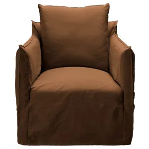 Como Linen Occasional Chair Cocoa - 1 Seater by James Lane, a Chairs for sale on Style Sourcebook