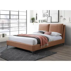 Nathan Leather Look Fabric Platform Bed, Double by Glano, a Beds & Bed Frames for sale on Style Sourcebook