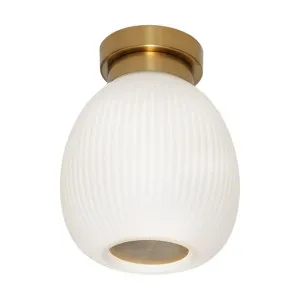 Garman Ribbed Glass Batten Fix Ceiling Light, Gold by Cougar Lighting, a Fixed Lights for sale on Style Sourcebook