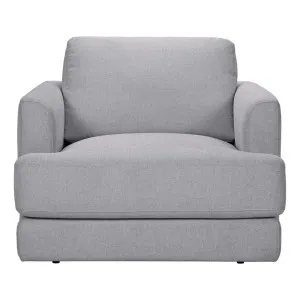 Temple Wide Armchair in Belfast Grey by OzDesignFurniture, a Chairs for sale on Style Sourcebook