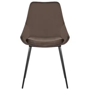Domo Velvet Fabric Dining Chair, Espresso by Maison Furniture, a Dining Chairs for sale on Style Sourcebook
