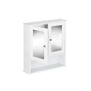 Bathroom Storage Cabinet with Mirror White 56cm x 58cm by Luxe Mirrors, a Cabinets, Chests for sale on Style Sourcebook